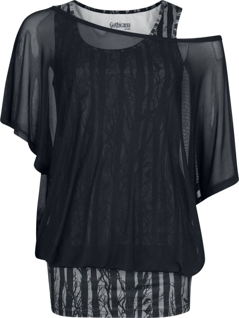 Gothicana by EMP Double Pack T-Shirt and Top T-Shirt schwarz in XL von Gothicana by EMP