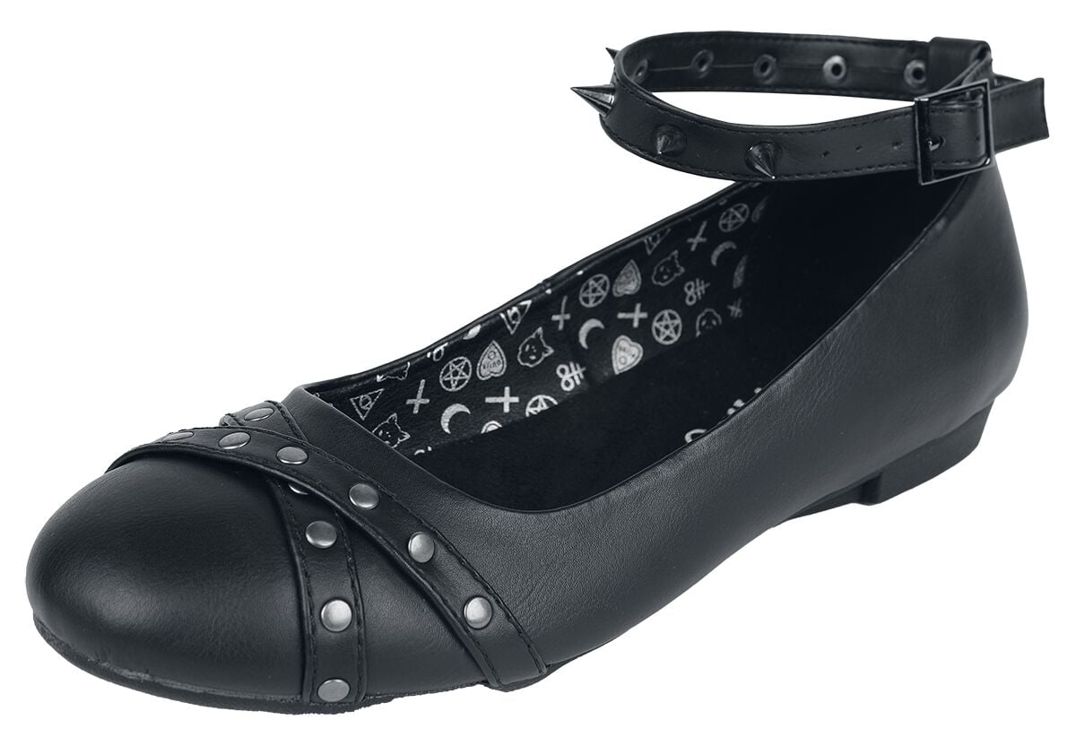 Gothicana by EMP - Gothic Ballerina - Tattooed Dancer - EU37 bis EU43 - für Damen - Größe EU39 - schwarz Gothicana by EMP - Gothic Ballerina - Tattooed Dancer - EU37 bis EU43 - für Damen - Größe EU39 - schwarz von Gothicana by EMP