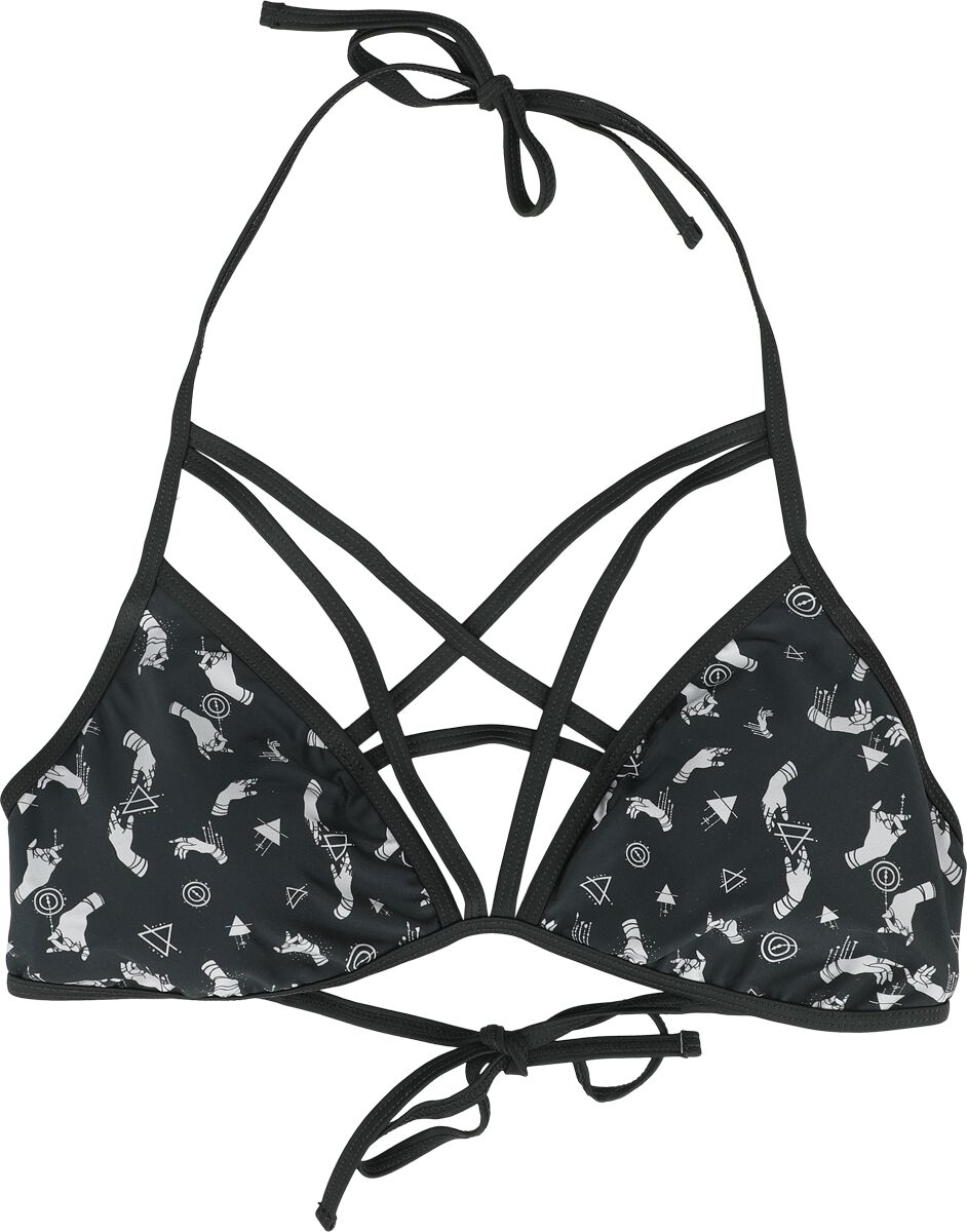 Gothicana by EMP - Gothic Bikini-Oberteil - Pentagramm Bikini Top - S bis XXL - für Damen - Größe XL - schwarz von Gothicana by EMP