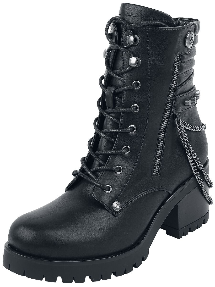 Gothicana by EMP - Gothic Boot - Boots mit Ketten und Zierreißverschlüssen - EU39 bis EU42 - für Damen - Größe EU42 - schwarz von Gothicana by EMP