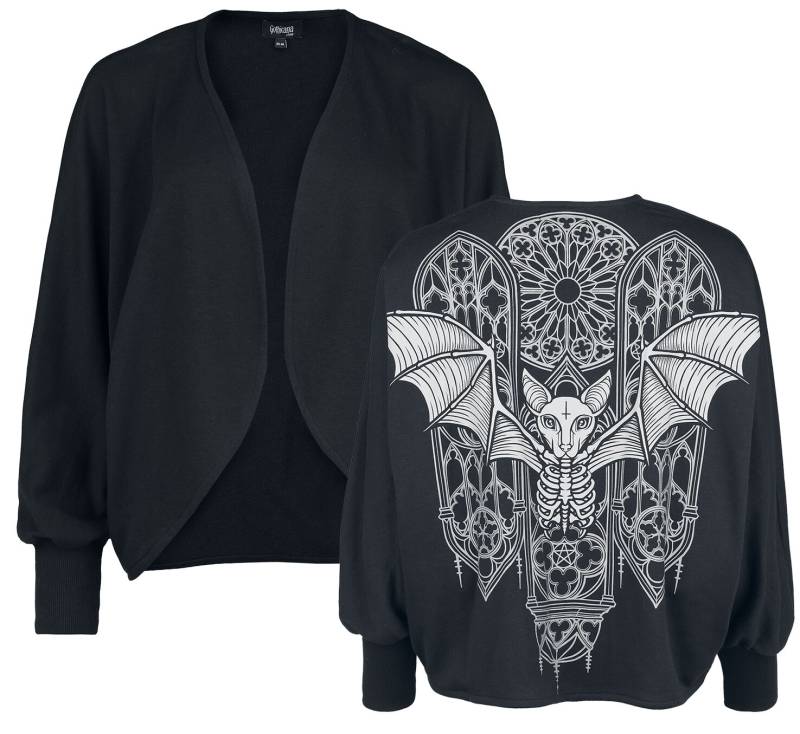 Gothicana by EMP - Gothic Cardigan - Cardigan with Batwing Sleeves - XS-M bis L-2XL - für Damen - Größe XS-M - schwarz von Gothicana by EMP