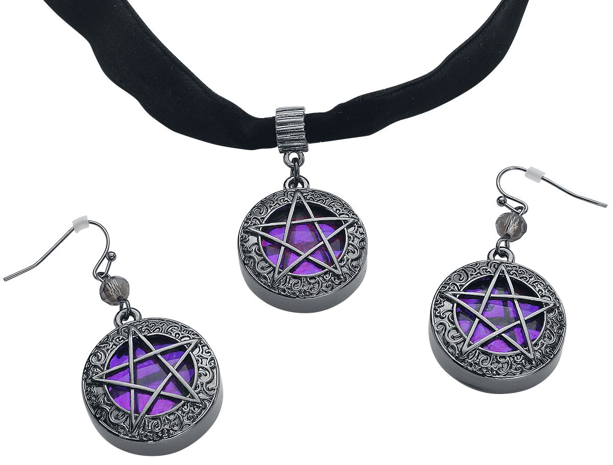 Gothicana by EMP - Gothic Halsband - Shiny Pentagram - für Damen - schwarz von Gothicana by EMP