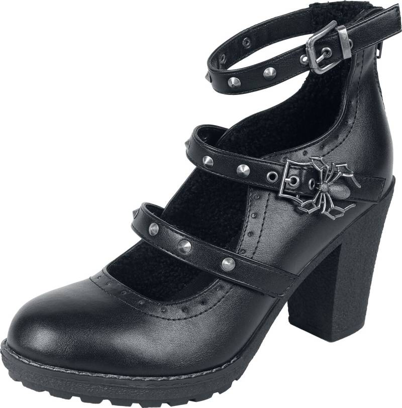 Gothicana by EMP - Gothic High Heel - High Heels With Straps And Rivets - EU37 bis EU39 - für Damen - Größe EU39 - schwarz von Gothicana by EMP