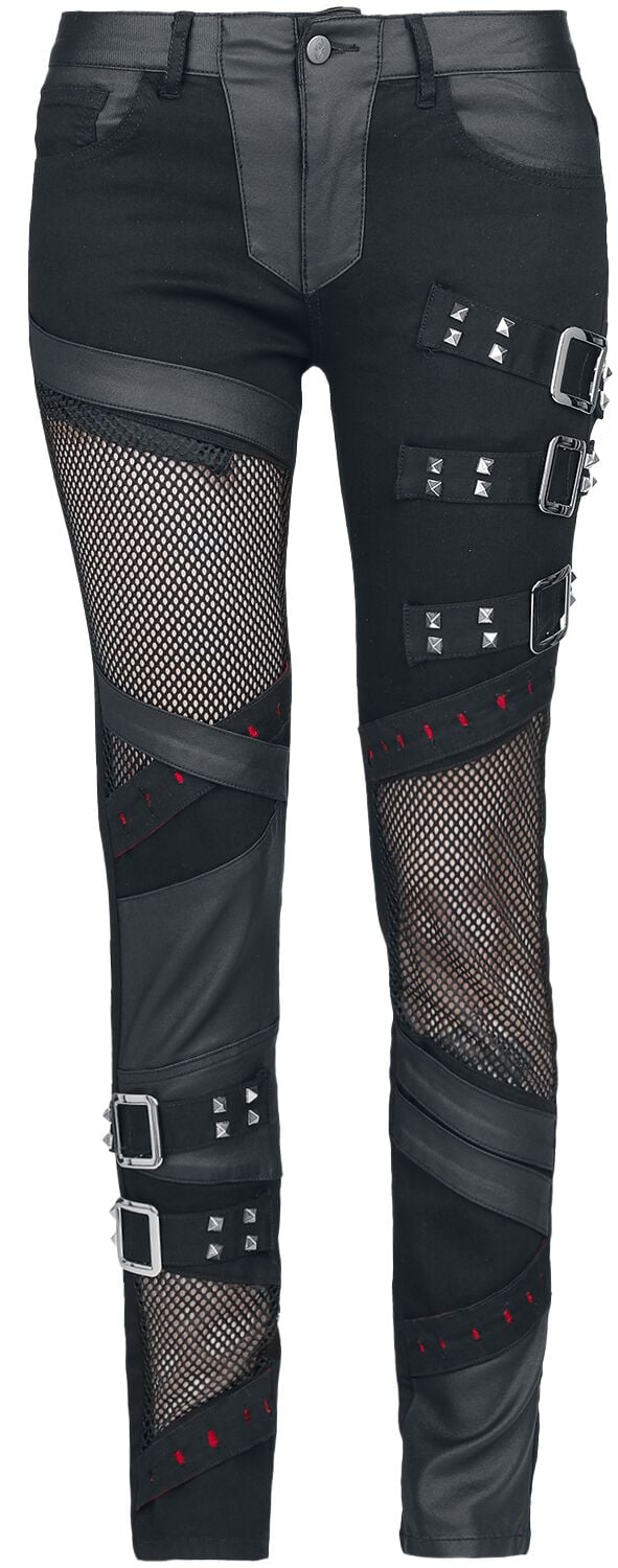 Gothicana by EMP - Gothic Jeans - Jeans with Mesh Details - W27L30 bis W31L32 - für Damen - Größe W31L32 - schwarz Gothicana by EMP - Gothic Jeans - Jeans with Mesh Details - W27L30 bis W31L32 - für Damen - Größe W31L32 - schwarz von Gothicana by EMP