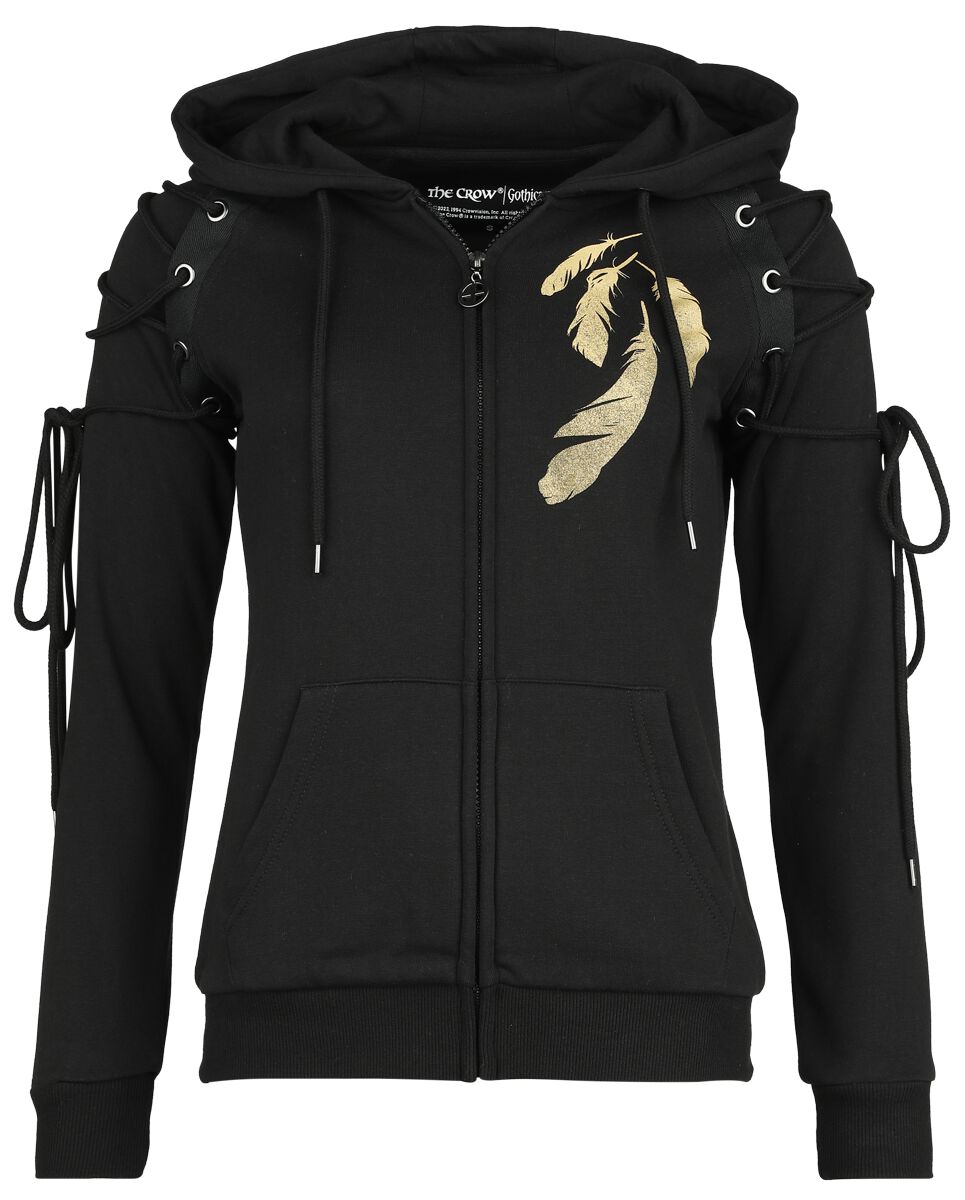 Gothicana by EMP - Gothic Kapuzenjacke - Gothicana X The Crow Hoodie Jacket - S bis XL - für Damen - Größe S - schwarz von Gothicana by EMP