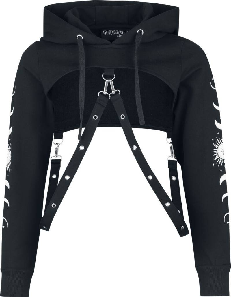 Gothicana by EMP - Gothic Kapuzenpullover - Crop Hoodie - S bis XXL - für Damen - Größe XXL - schwarz von Gothicana by EMP