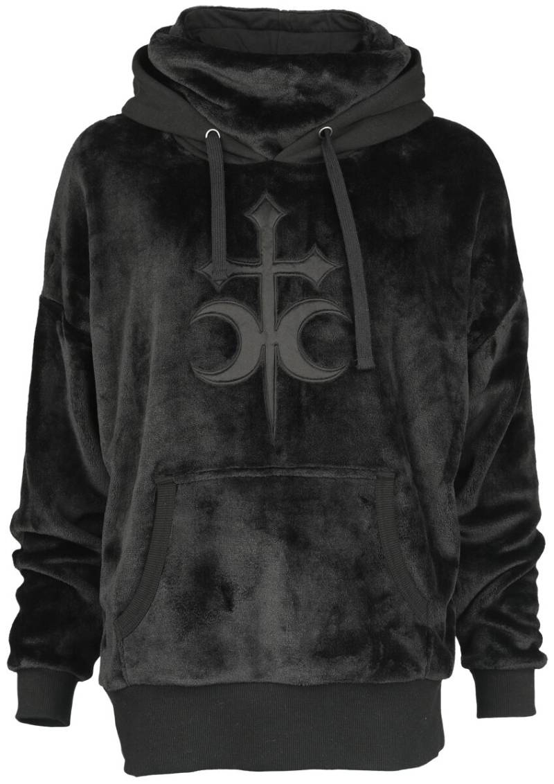 Gothicana by EMP - Gothic Kapuzenpullover - Fluffy Hoody with High Collar - S bis XXL - für Damen - Größe XXL - schwarz von Gothicana by EMP