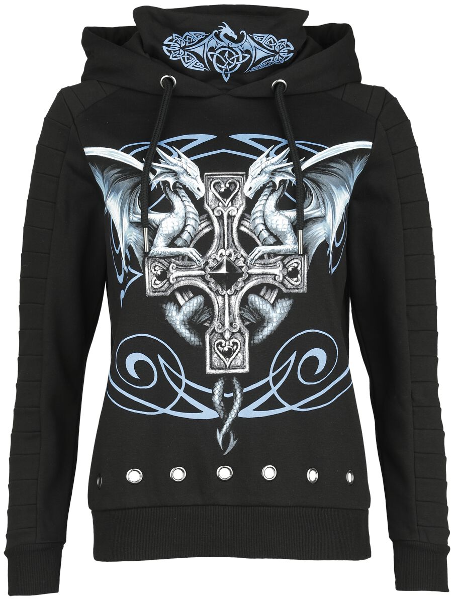 Gothicana by EMP - Gothic Kapuzenpullover - Gothicana X Anne Stokes Hoody - S bis XXL - für Damen - Größe L - schwarz von Gothicana by EMP