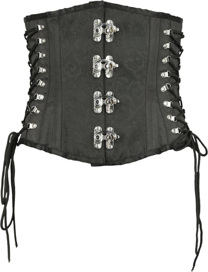 Gothicana by EMP - Gothic Korsage - Brocade Corsage with Clasp - S bis XXL - für Damen - Größe M - schwarz von Gothicana by EMP