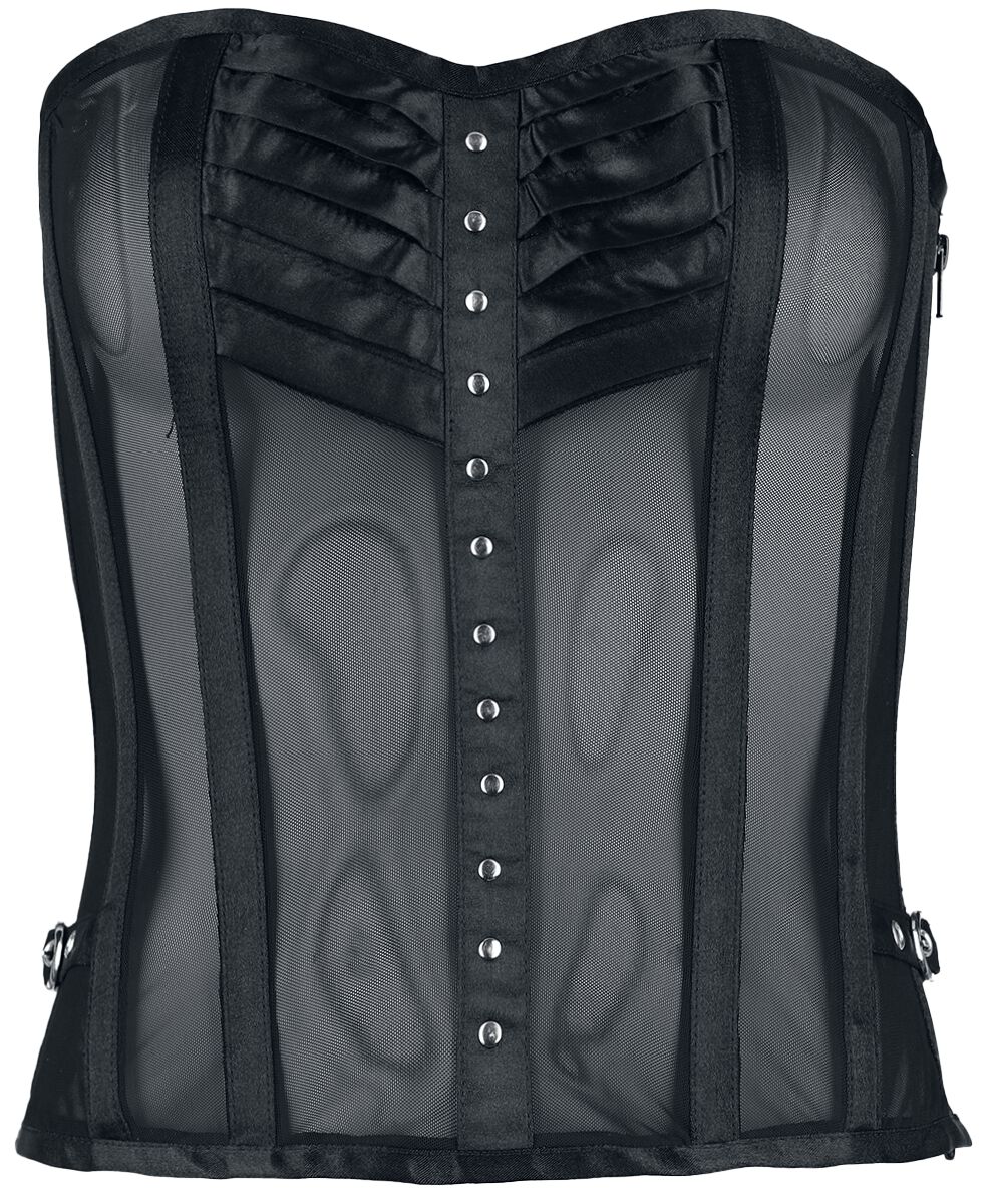 Gothicana by EMP - Gothic Korsage - Mesh Corsage - XL - für Damen - Größe XL - schwarz von Gothicana by EMP