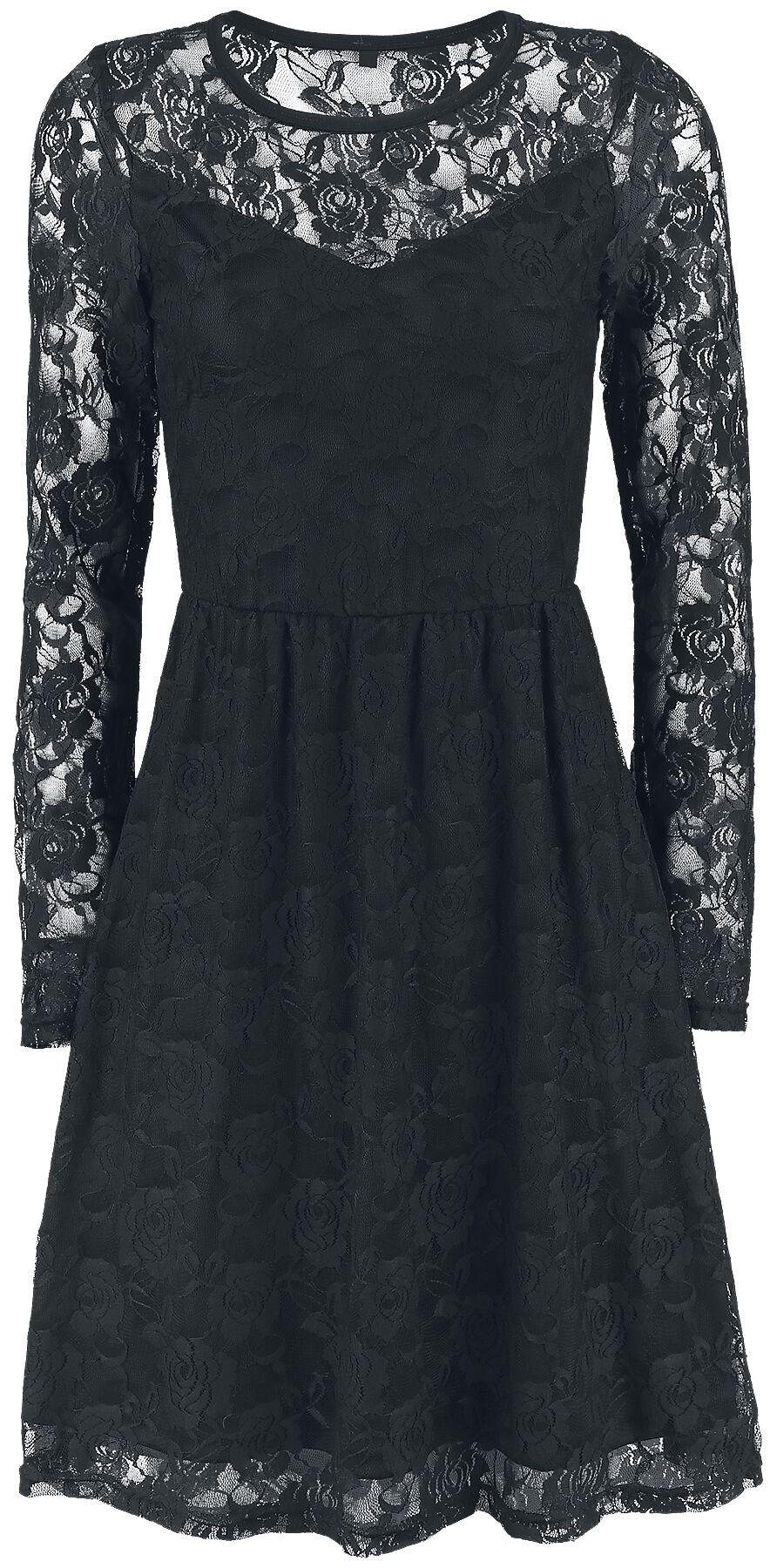 Gothicana by EMP - Gothic Kurzes Kleid - Lace Dress - S bis 7XL - für Damen - Größe L - schwarz von Gothicana by EMP