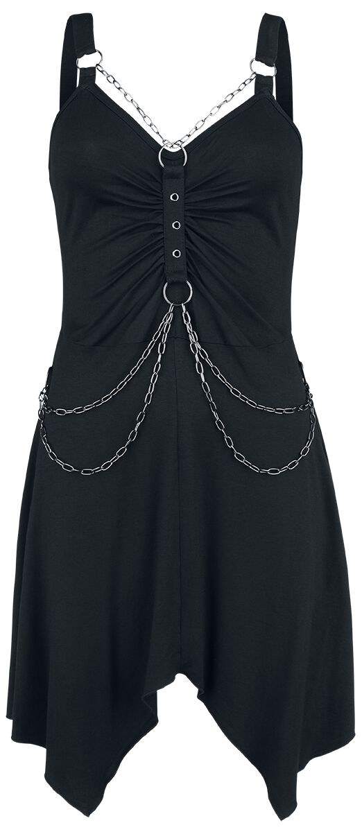 Gothicana by EMP - Gothic Kurzes Kleid - Short Dress With Chains - S bis XXL - für Damen - Größe L - schwarz von Gothicana by EMP