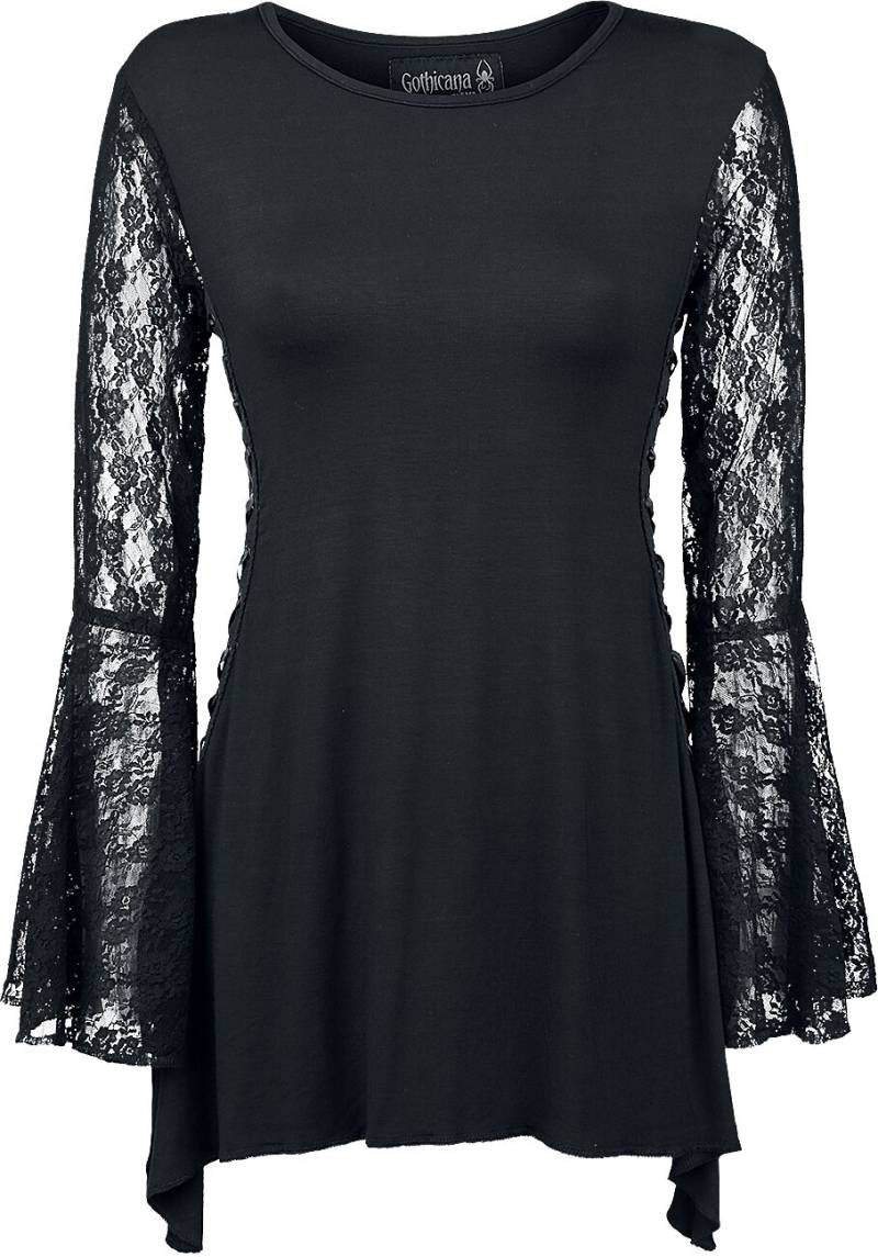 Gothicana by EMP - Gothic Langarmshirt - Bat Country - S bis 5XL - für Damen - Größe XXL - schwarz von Gothicana by EMP