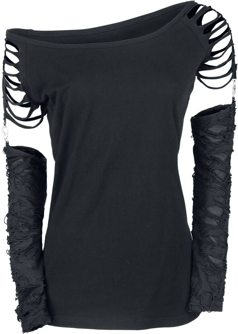 Gothicana by EMP - Gothic Langarmshirt - Days Without - S bis XXL - für Damen - Größe XXL - schwarz von Gothicana by EMP