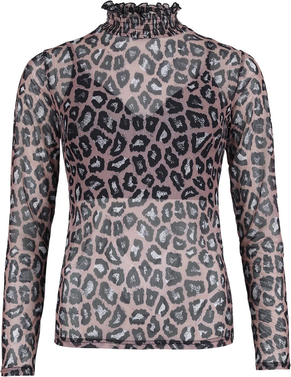 Gothicana by EMP - Gothic Langarmshirt - Gothicana X Elvira Longsleeve - XS bis XXL - für Damen - Größe L - leopard von Gothicana by EMP