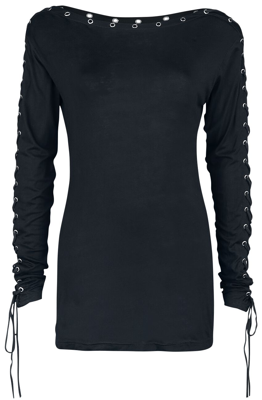 Gothicana by EMP - Gothic Langarmshirt - Here To Stay - S bis 5XL - für Damen - Größe M - schwarz Gothicana by EMP - Gothic Langarmshirt - Here To Stay - S bis 5XL - für Damen - Größe M - schwarz von Gothicana by EMP