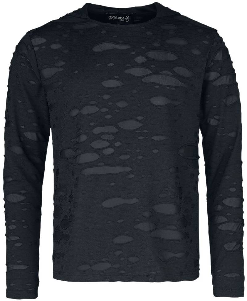 Gothicana by EMP - Gothic Langarmshirt - Longsleeve Double Layer Mesh - S bis 5XL - für Männer - Größe XXL - schwarz von Gothicana by EMP