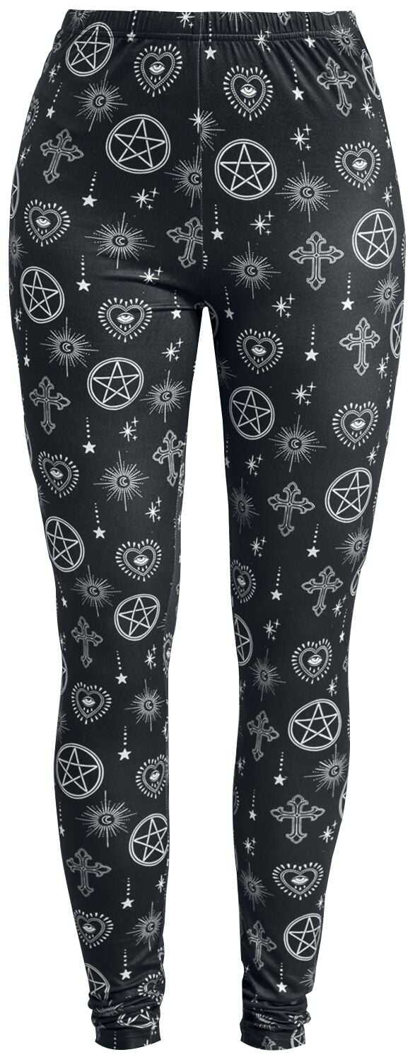 Gothicana by EMP - Gothic Leggings - Leggings With Alloverprint - S bis XXL - für Damen - Größe M - schwarz von Gothicana by EMP