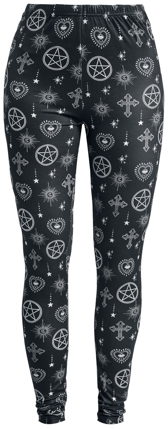 Gothicana by EMP - Gothic Leggings - Leggings With Alloverprint - S bis XXL - für Damen - Größe S - schwarz von Gothicana by EMP