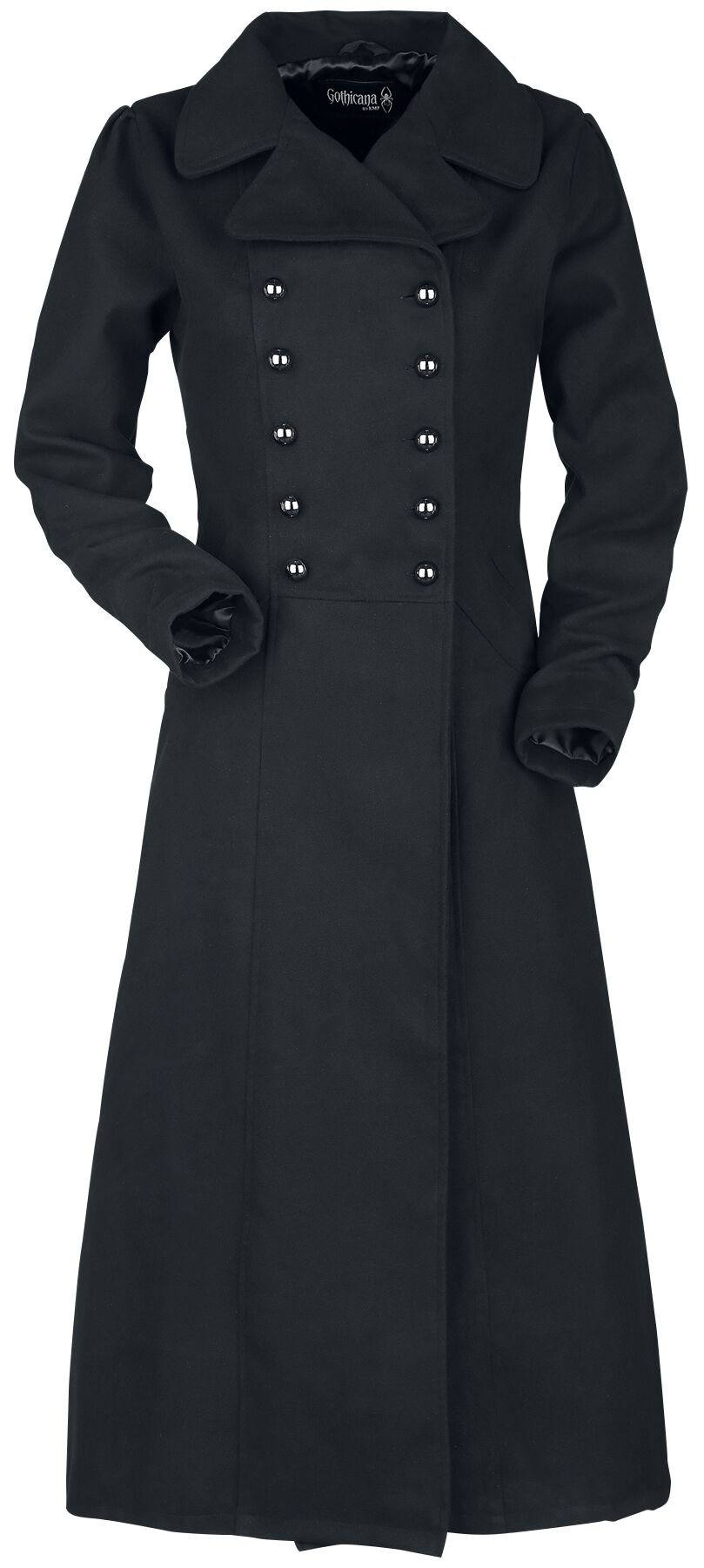 Gothicana by EMP - Gothic Militärmantel - Duna - S bis XXL - für Damen - Größe L - schwarz von Gothicana by EMP