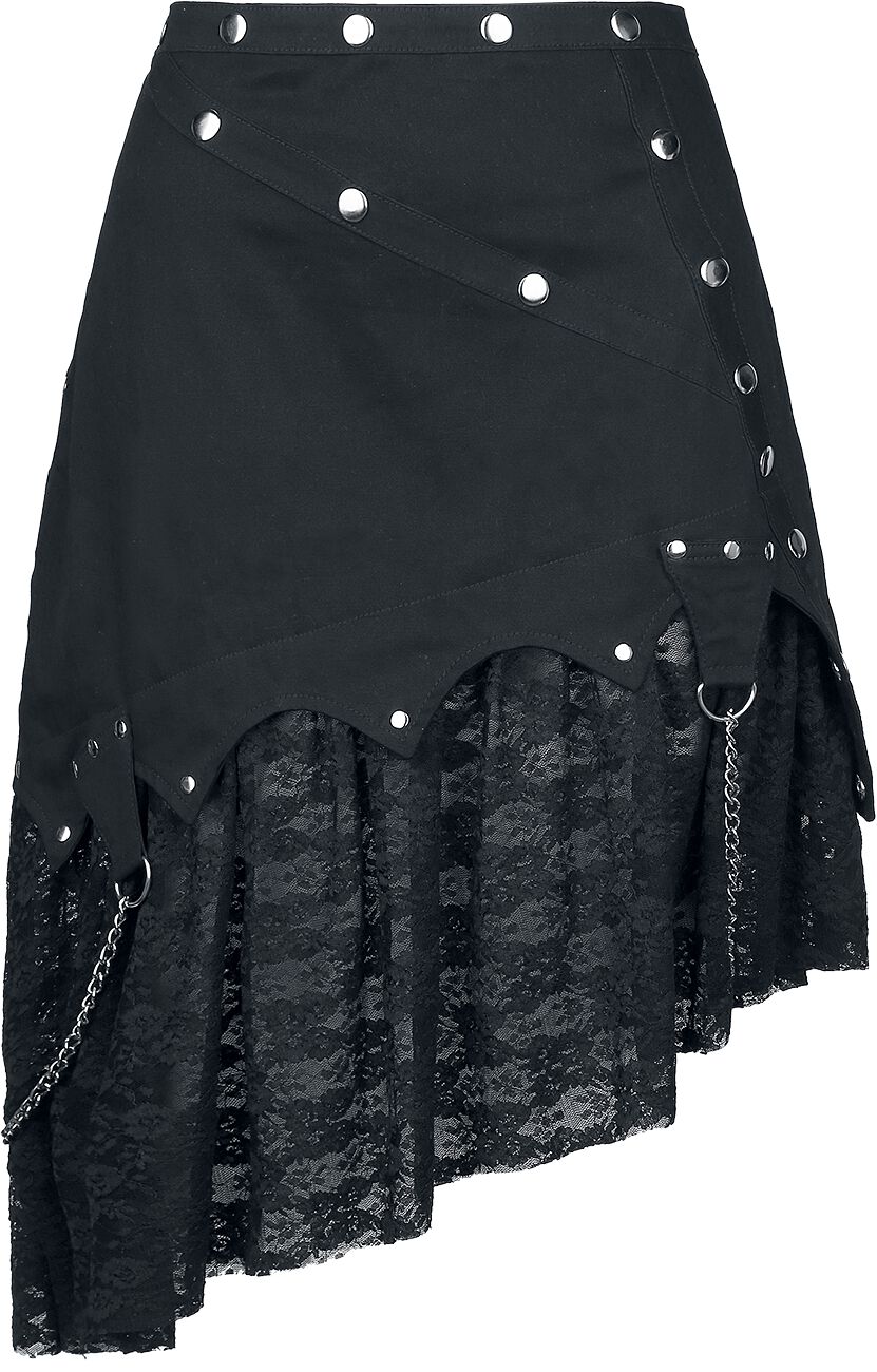 Gothicana by EMP - Gothic Rock knielang - Asymmetric - S bis XXL - für Damen - Größe S - schwarz Gothicana by EMP - Gothic Rock knielang - Asymmetric - S bis XXL - für Damen - Größe S - schwarz von Gothicana by EMP