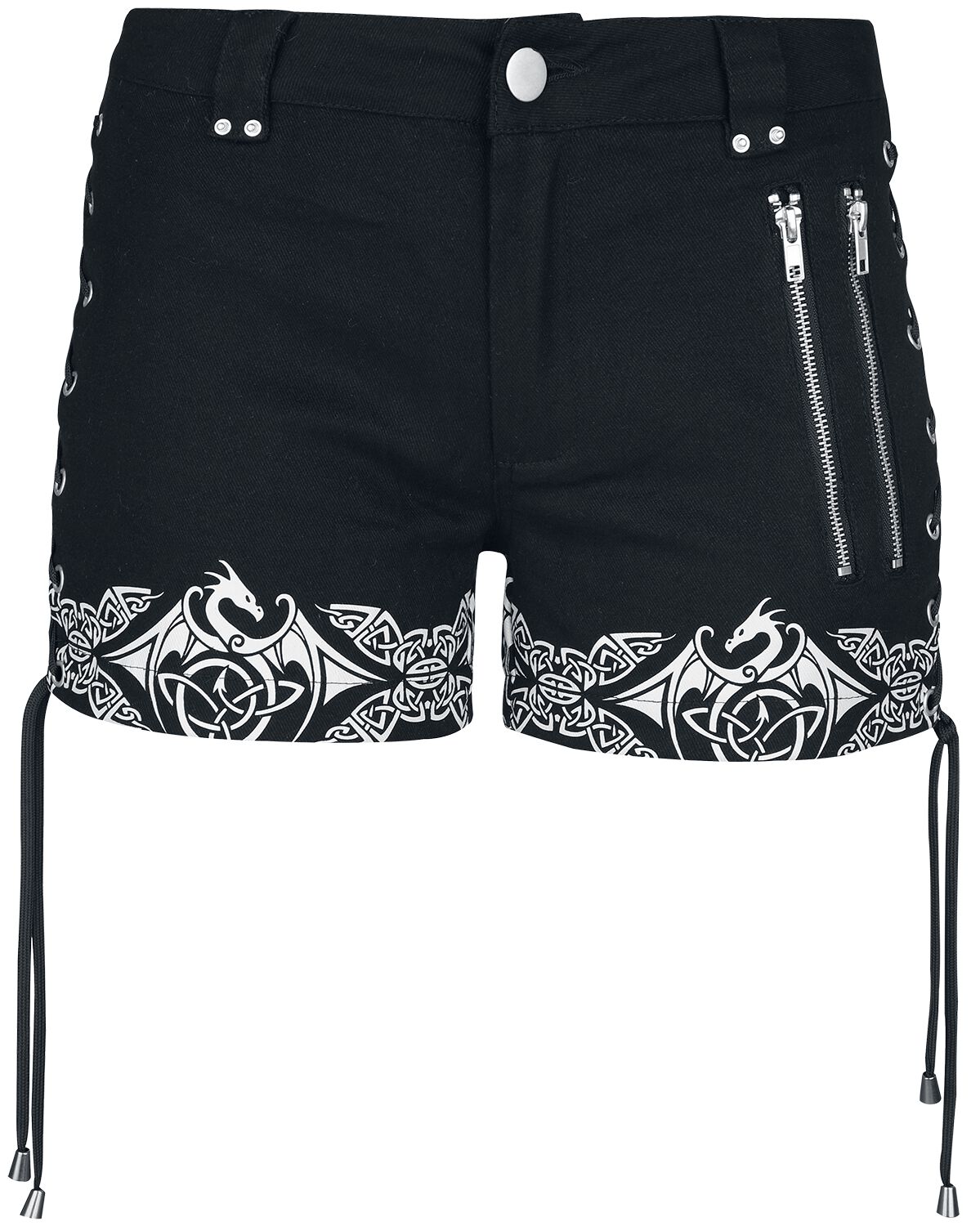 Gothicana by EMP - Gothic Short - Gothicana X Anne Stokes - Shorts - 27 bis 31 - für Damen - Größe 27 - schwarz von Gothicana by EMP