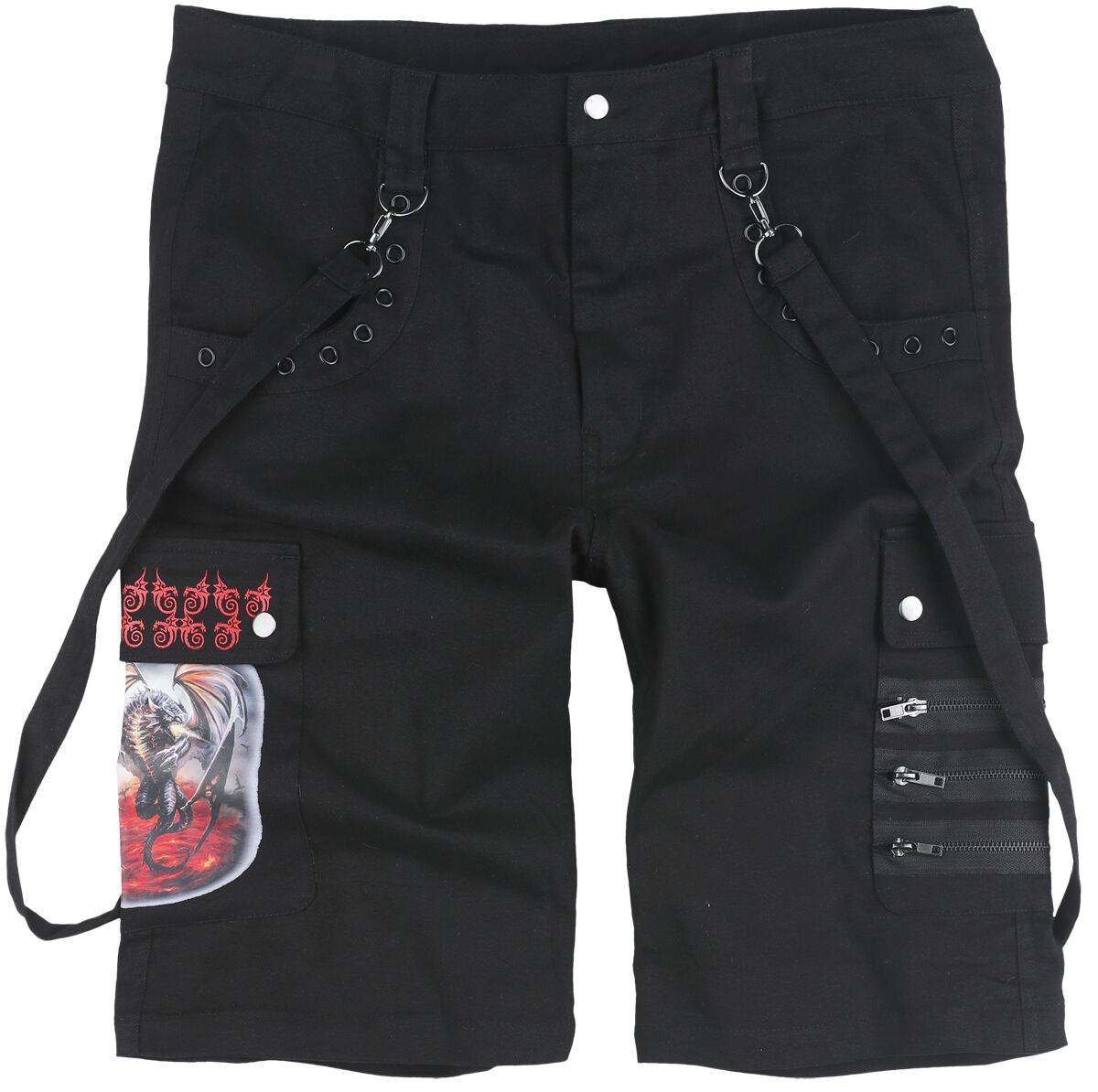 Gothicana by EMP - Gothic Short - Gothicana X Anne Stokes - Shorts - S bis 5XL - für Männer - Größe S - schwarz von Gothicana by EMP