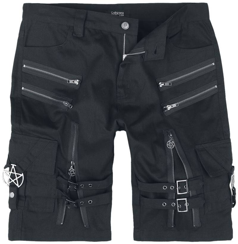 Gothicana by EMP - Gothic Short - Shorts with straps, buckles and zipper - S bis XXL - für Männer - Größe XXL - schwarz von Gothicana by EMP