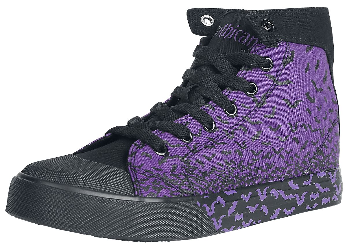 Gothicana by EMP - Gothic Sneaker high - Walk The Line - EU37 bis EU42 - für Damen - Größe EU37 - lila/schwarz von Gothicana by EMP