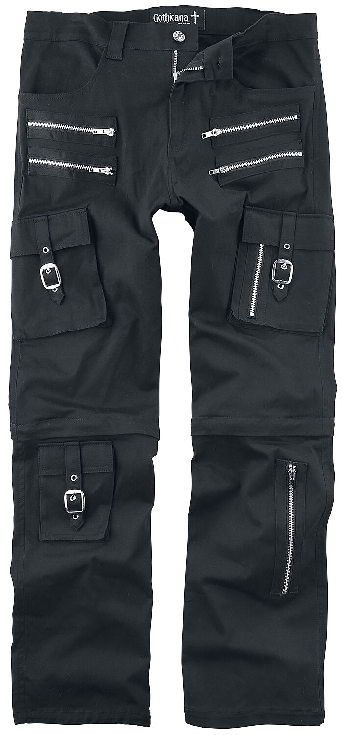 Gothicana by EMP - Gothic Stoffhose - 2in1: Pants and Shorts - W30L34 bis W34L34 - für Männer - Größe W34L32 - schwarz von Gothicana by EMP