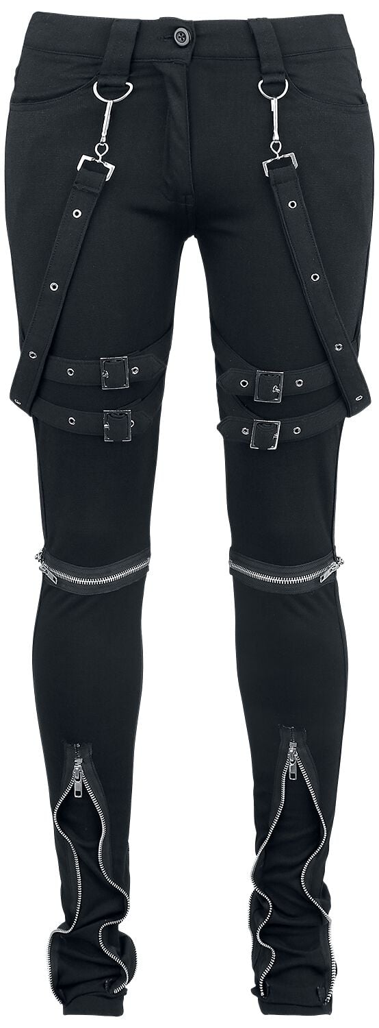 Gothicana by EMP - Gothic Stoffhose - Megan - W27L32 bis W31L34 - für Damen - Größe W30L34 - schwarz von Gothicana by EMP