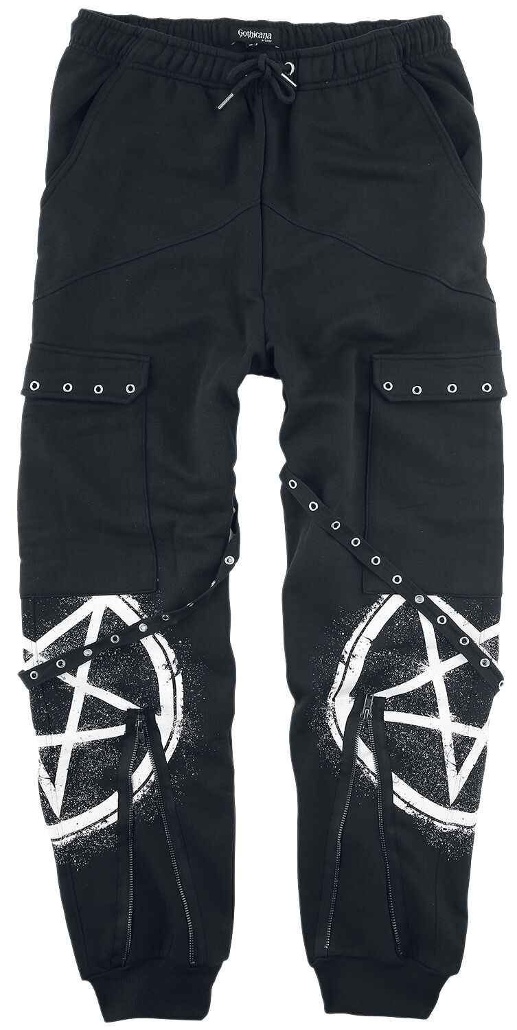Gothicana by EMP - Gothic Stoffhose - Sweatpants With Pockets and Straps - S bis 5XL - für Männer - Größe M - schwarz von Gothicana by EMP