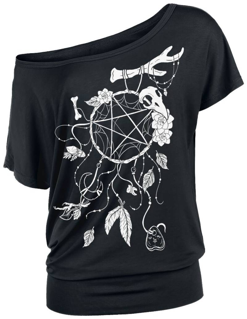 Gothicana by EMP - Gothic T-Shirt - T-Shirt With Dream Catcher Print - M - für Damen - Größe M - schwarz von Gothicana by EMP