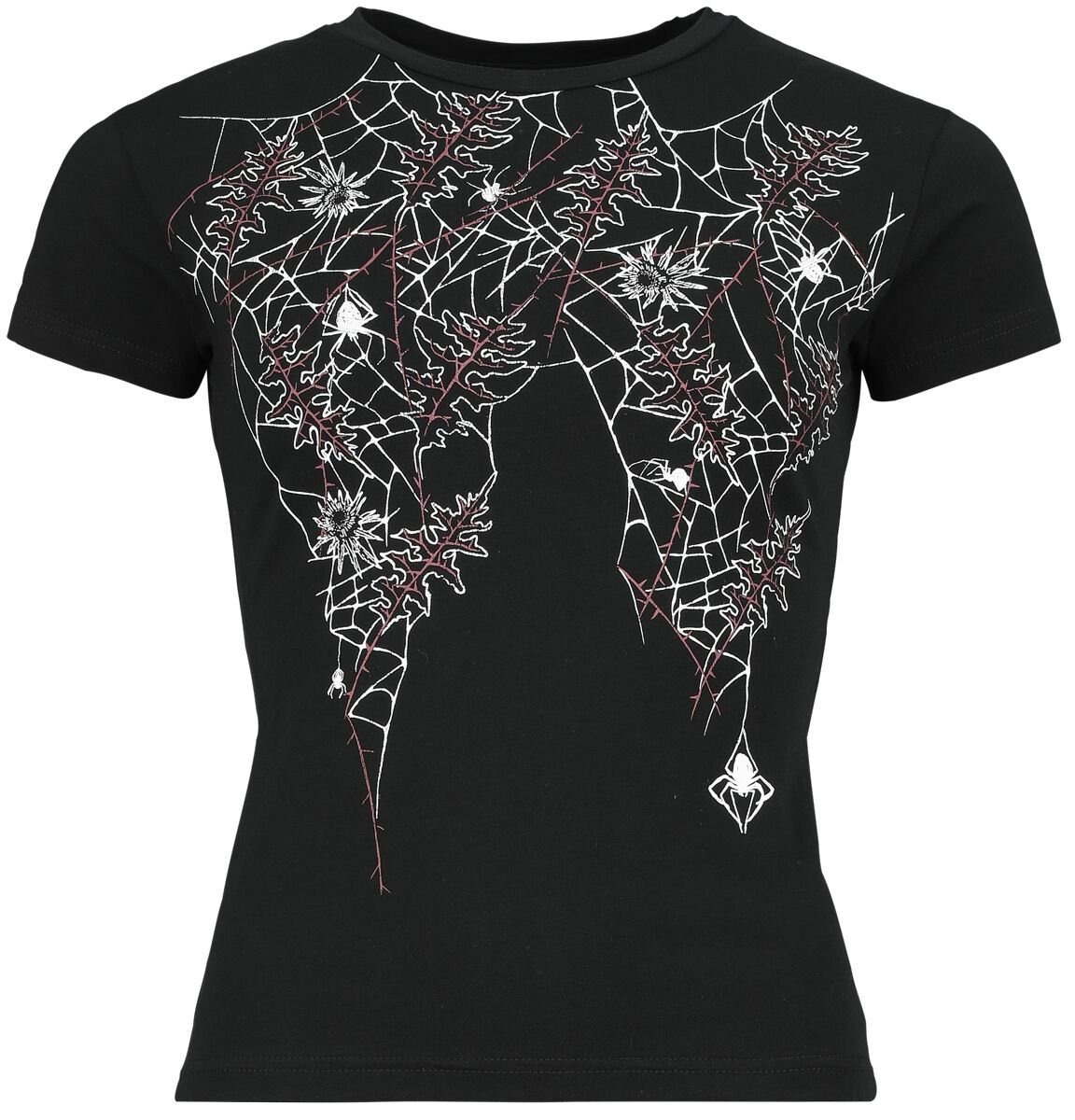 Gothicana by EMP - Gothic T-Shirt - T-Shirt mit Spinnennetzen - XS bis XXL - für Damen - Größe M - schwarz von Gothicana by EMP