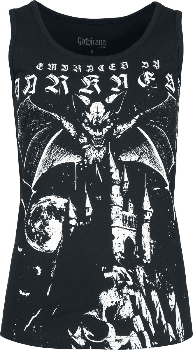 Gothicana by EMP - Gothic Top - Tank-Top with Bat Design - S bis XXL - für Damen - Größe XXL - schwarz von Gothicana by EMP