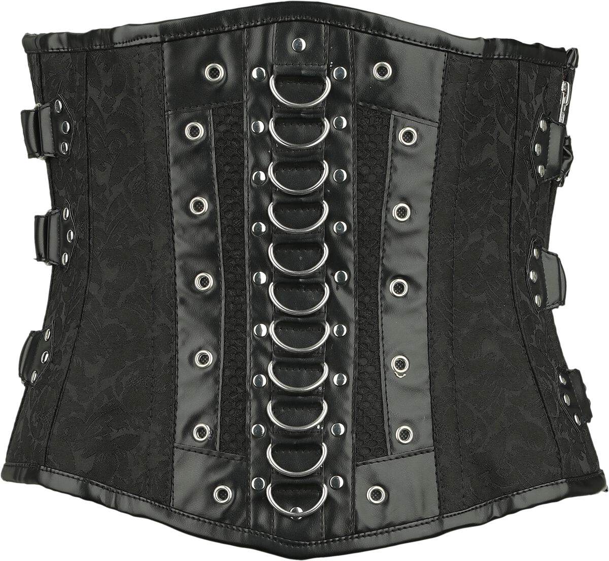 Gothicana by EMP - Gothic Unterbrustkorsage - Brokat Corsage with Zipper - S bis XXL - für Damen - Größe XL - schwarz von Gothicana by EMP