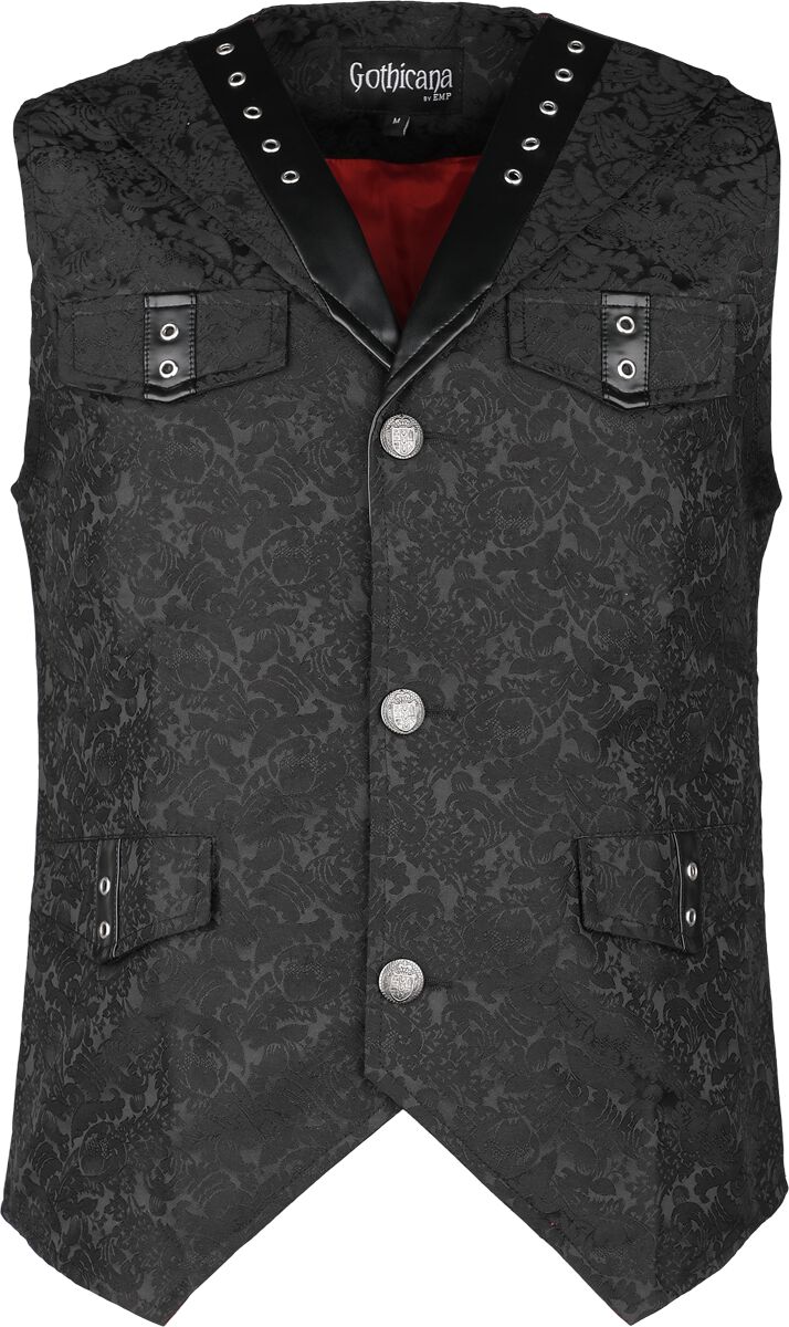 Gothicana by EMP - Gothic Weste - Brocade West - S bis XXL - für Männer - Größe XXL - schwarz von Gothicana by EMP