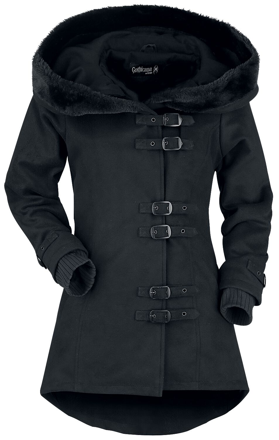 Gothicana by EMP - Gothic Winterjacke - Across The Night - S bis XXL - für Damen - Größe L - schwarz von Gothicana by EMP