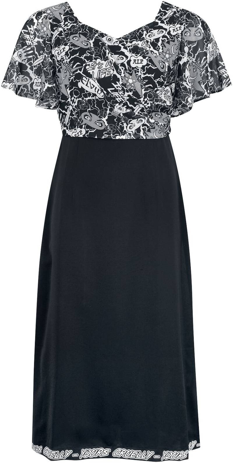 Gothicana by EMP Gothicana AOP Dress Mittellanges Kleid schwarz in 3XL von Gothicana by EMP