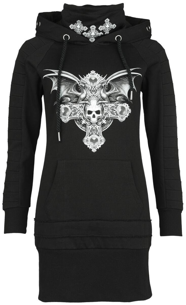 Gothicana by EMP Gothicana X Anne Stokes Hoody Dress Kurzes Kleid schwarz in M von Gothicana by EMP