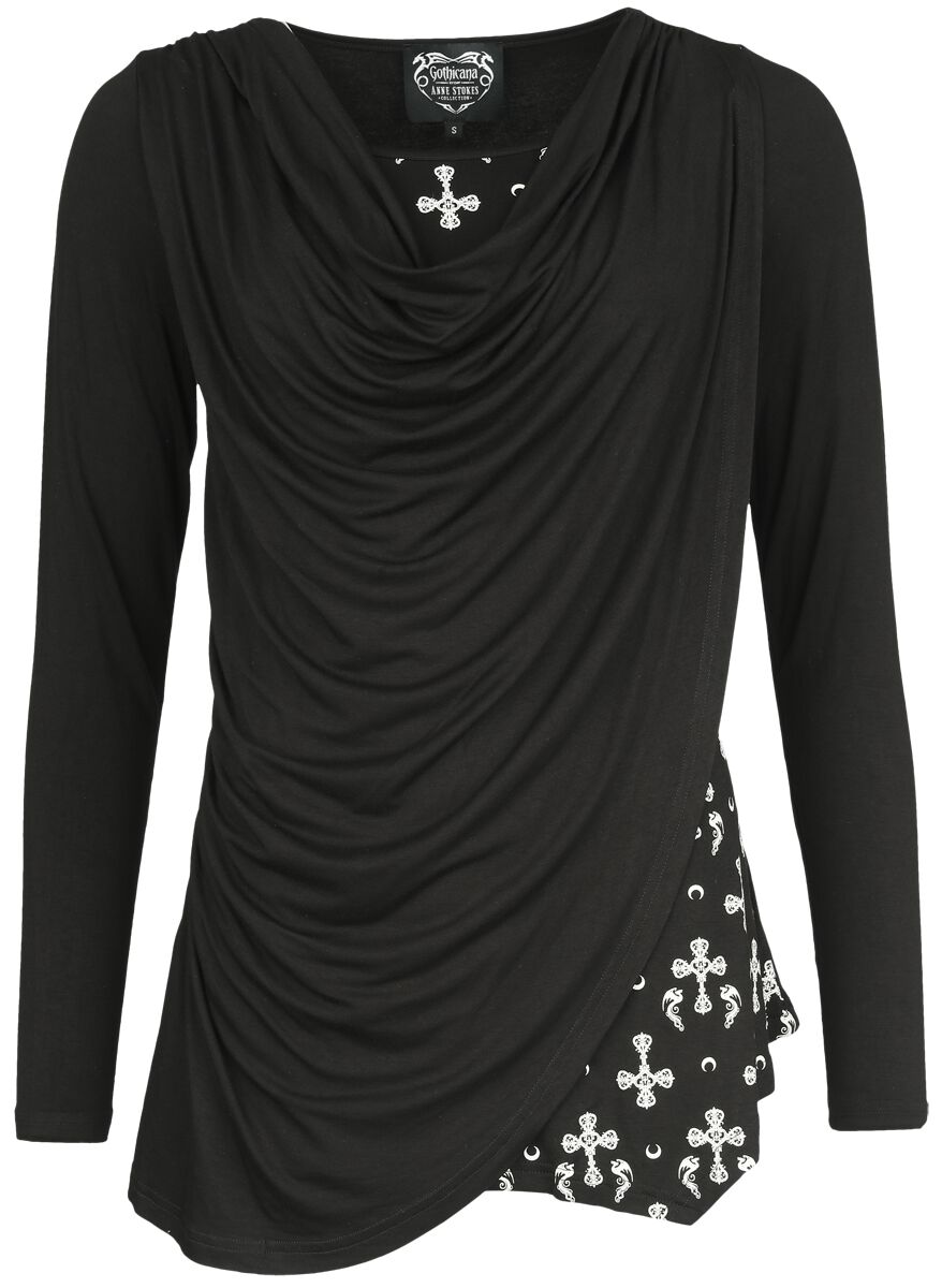 Gothicana by EMP Gothicana X Anne Stokes Longsleeve Langarmshirt schwarz in S von Gothicana by EMP