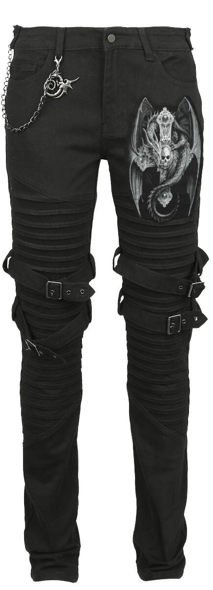 Gothicana by EMP Gothicana X Anne Stokes Pants Stoffhose schwarz in W27L32 von Gothicana by EMP