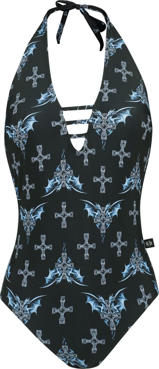 Gothicana by EMP Gothicana X Anne Stokes - Swimsuit Badeanzug schwarz in L von Gothicana by EMP