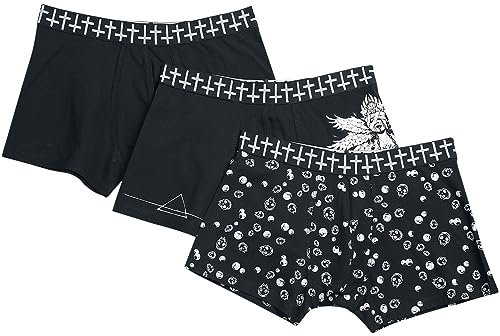 Gothicana by EMP Herren 3er Set Schwarze Boxershorts mit Print 3XL von Gothicana by EMP