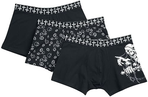 Gothicana by EMP Herren 3er Set Schwarze Boxershorts mit Print L von Gothicana by EMP