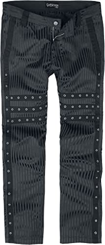 Gothicana by EMP Herren Schwarze Stoffhose mit Nieten W32L34 von Gothicana by EMP