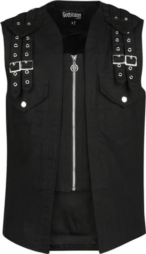 Gothicana by EMP Herren schwarze Weste mit Reißverschluss und Pentagramm-Anhänger S von Gothicana by EMP