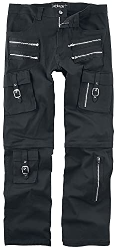 Gothicana by EMP Herren Schwarze 2 in 1 Hose mit abnehmbaren Beinen und gruftigen Details W30L32 von Gothicana by EMP