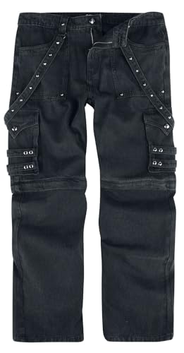 Gothicana by EMP Herren Schwarze Baggy Style Jeans mit Nieten W34L34 von Gothicana by EMP