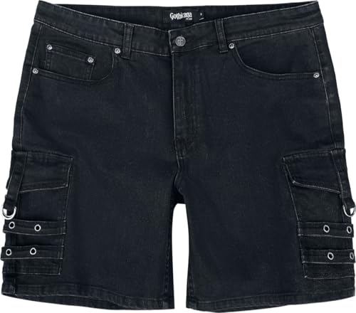 Gothicana by EMP Herren Schwarze Basic Shorts mit Gürtelschlaufen und vielen Taschen L von Gothicana by EMP